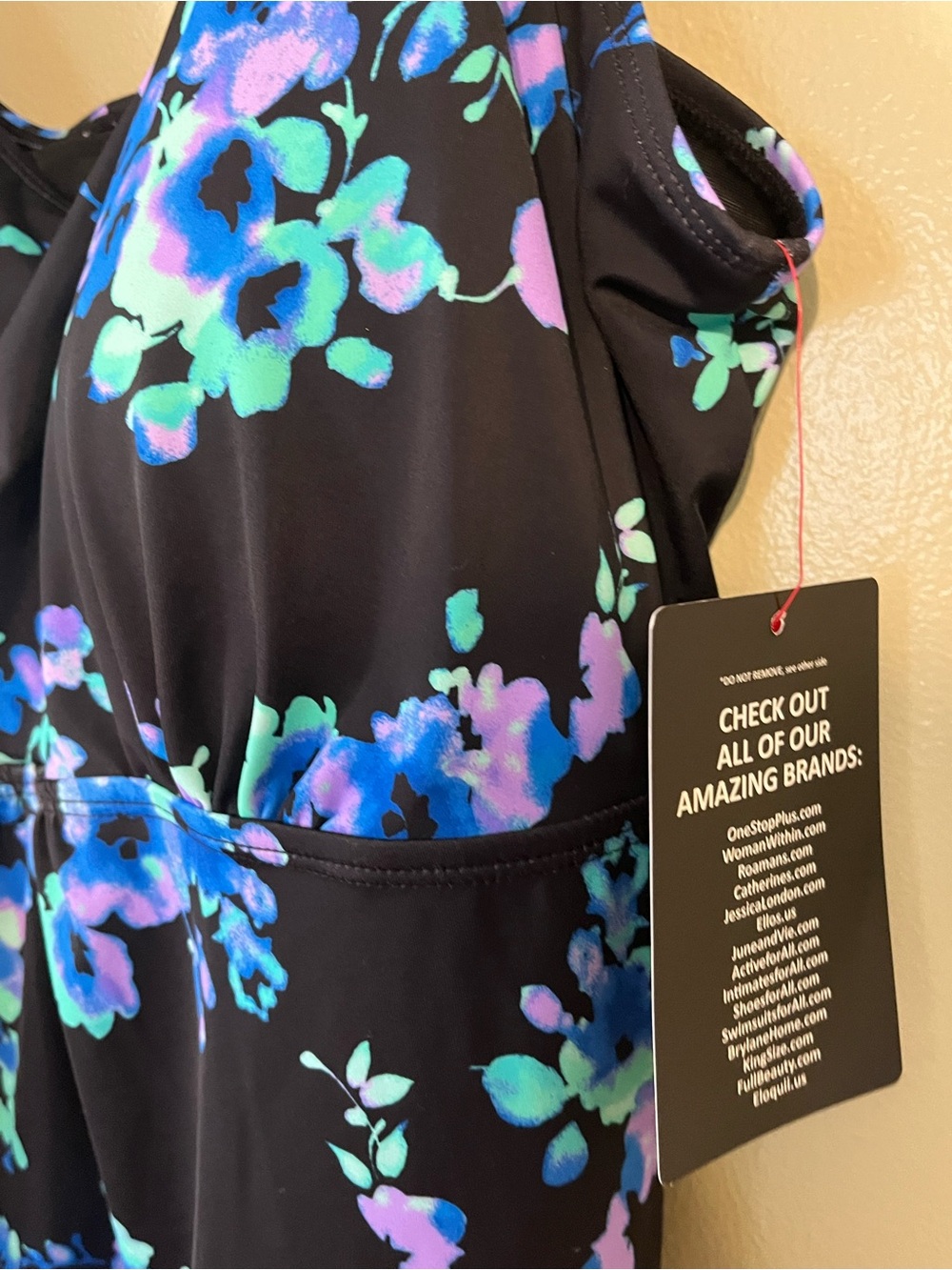 Swimsuit For All Womens Tankini Swim Top Blue Floral Size 20 NWT - Picture 3 of 11